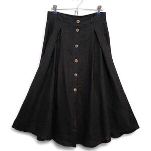 Elegant Black Button-Down Skirt